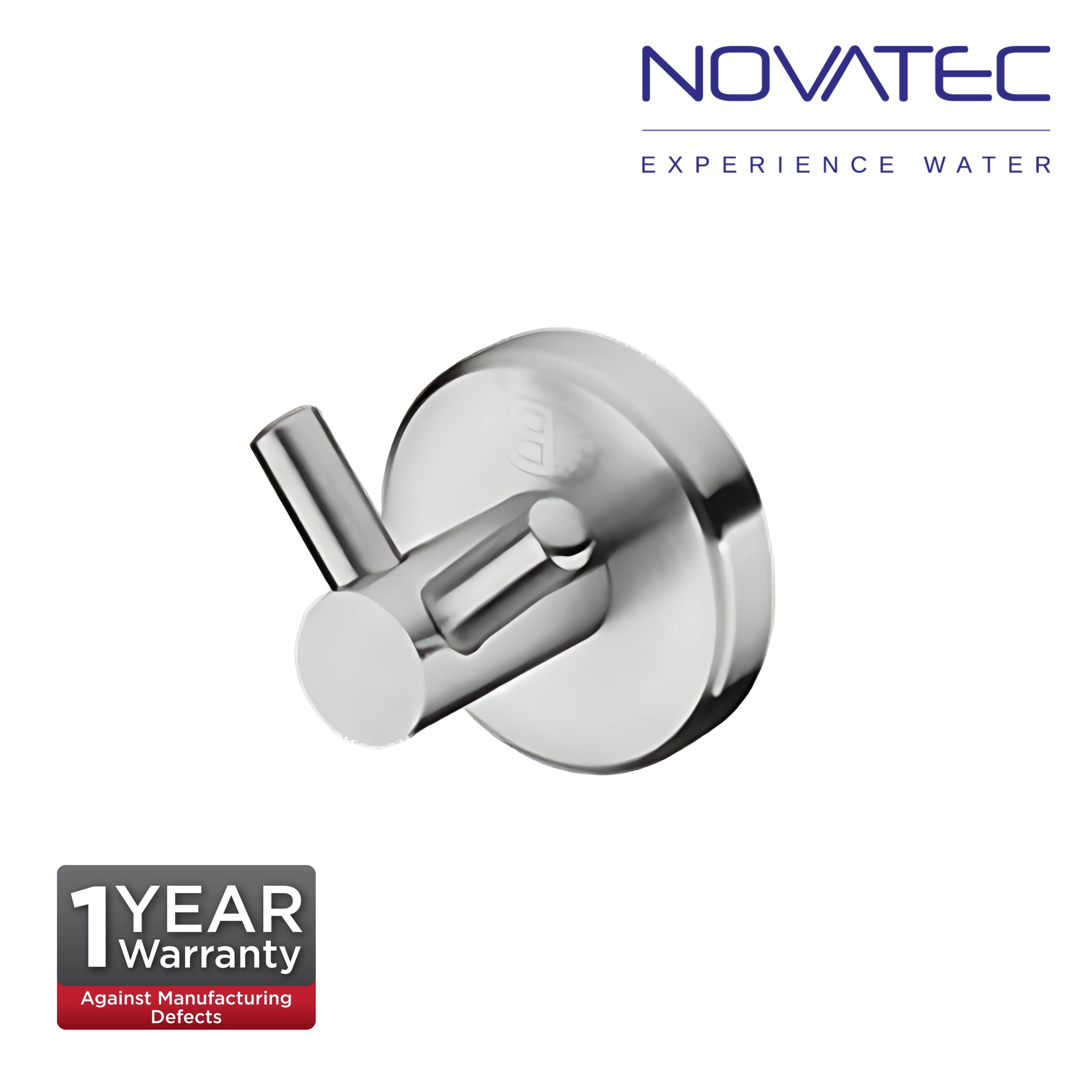 Novatec IDA23300 Chrome Plated Double Robe Hook (NV23310)